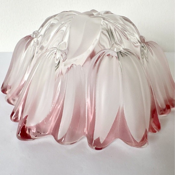 Mikasa Pink & White Crystal tulips Pink Collection 7 inch bowl Decor Glass  - Picture 8 of 14